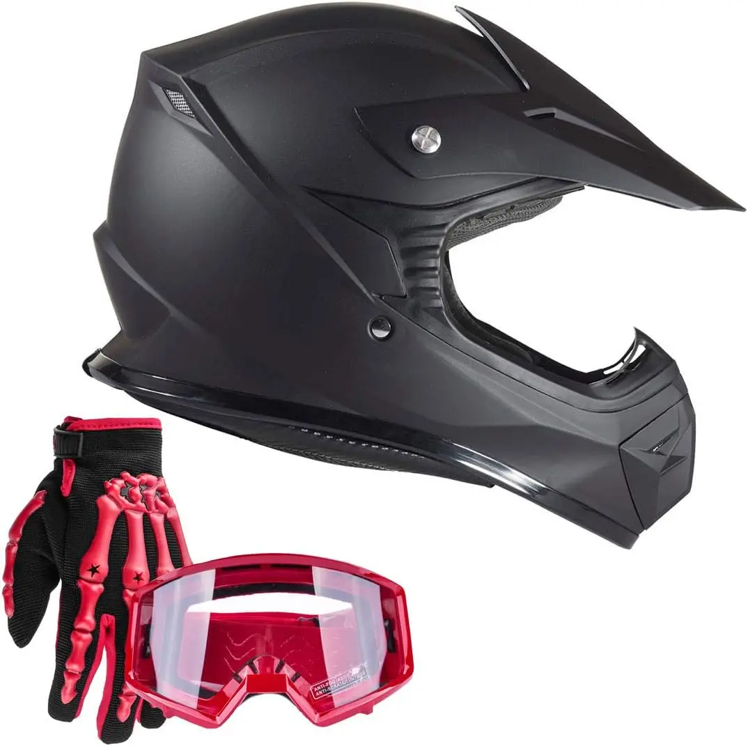 Juventude Offroad Gear Combo para Crianças, Capacete, Óculos, DOT, Motocross, ATV, Dirt Bike, MX Motocicleta