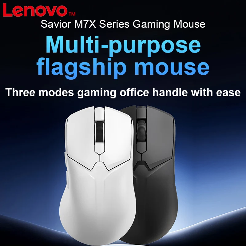 Mouse Gaming Mouse Lenovo Legion M7X Se Phantom Black Gaming Mouse Three-Mode Connection Wired+2.4G+Bluetooth Rechargeable Bluetooth Mouse Wireless Bluetooth Mouse Lenovo Gaming Mouse