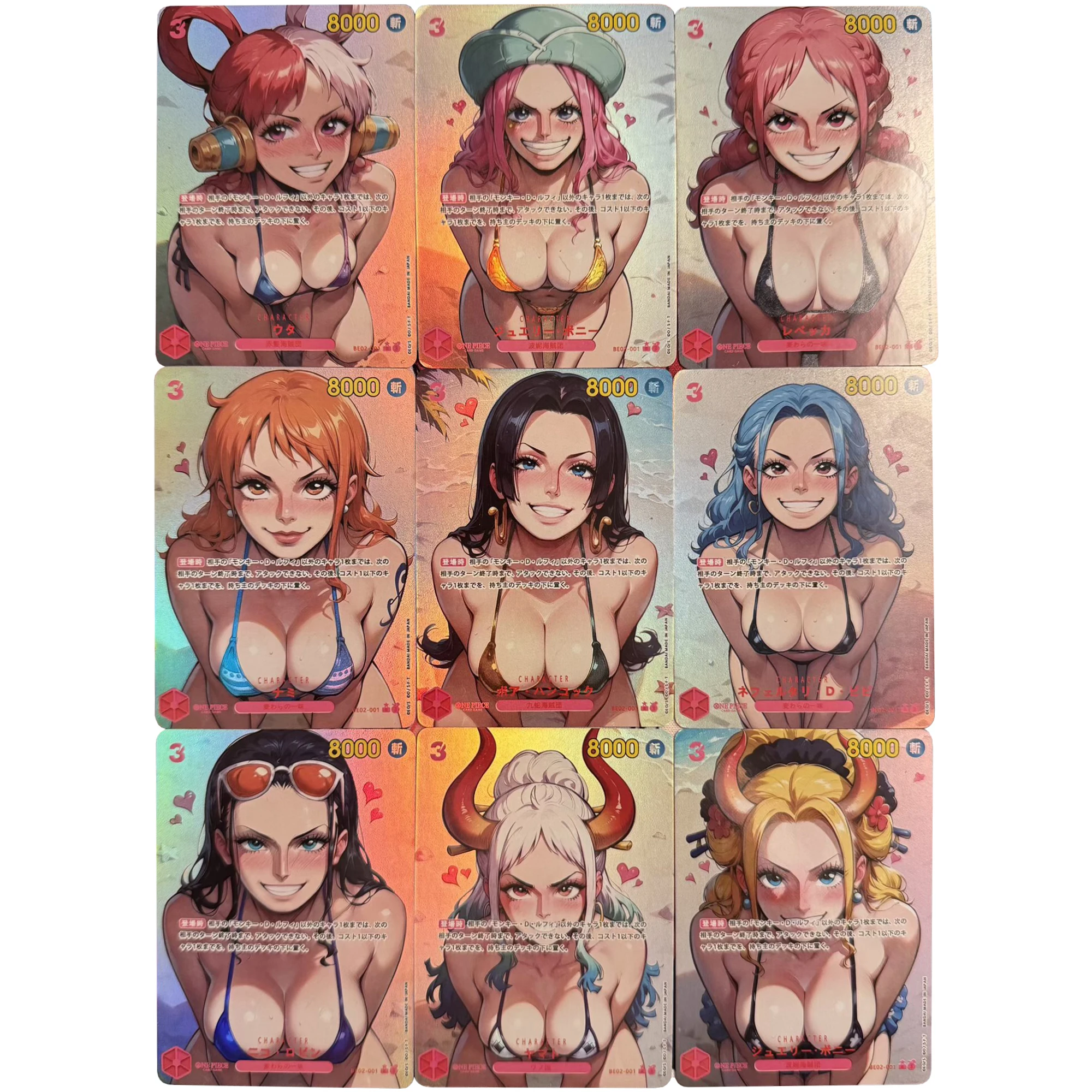 2 قطعة/المجموعة قطعة واحدة نامي روبن ممرضة سلسلة ACG بطاقة فلاش هانكوك فيفي لتقوم بها بنفسك الذاتي الكلاسيكية أنيمي جمع بطاقة هدية لعبة