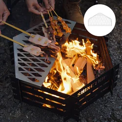 Carbon Steel Brazier Portable Camping Picnic BBQ Charcoal Firewood Brazier Detachable Heating Furnace BBQ Grill Barbecue Rack