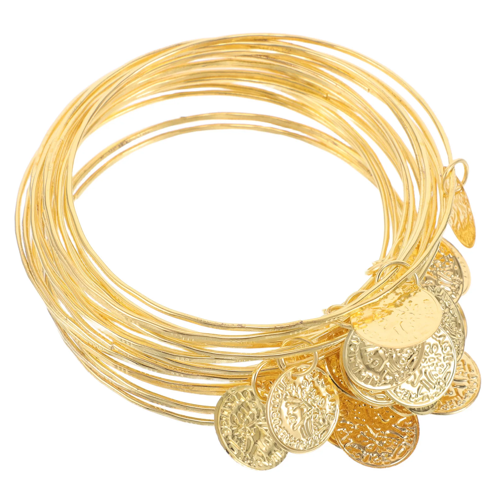 20Pcs Stylish Belly Dance Wrist Accessories Handcrafted Performance Costume Jewelry Ethnic Bangle Set for Stage Festival Daily