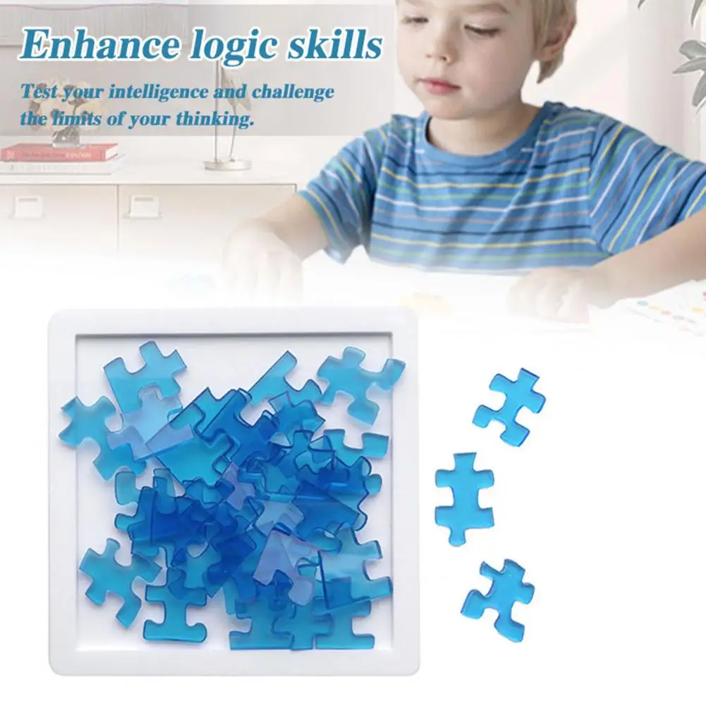 Transparent Puzzle Toy Challenging Acrylic Puzzle Set for Kids Teens Adults Brain Teaser Game with Irregular Pieces for Gift