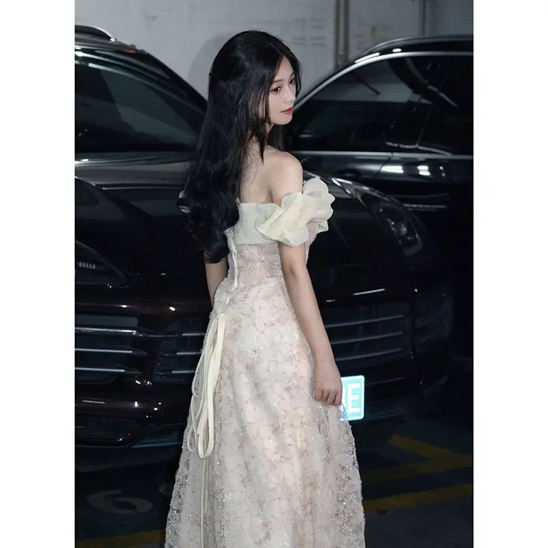 Ele ثوب مسائي بكتف واحد للنساء الكبار حفل المضيف الكرة الدكتور الفاخرة بسيطة Sle الاحتفال بعيد ميلاد الدكتور