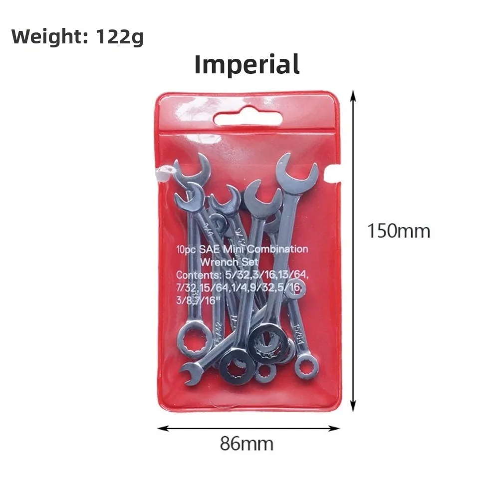 4-11mm Range Miniature Wrench Set Metric/Imperial Double Ended Combination Spanner Set Durable Tools Open End Wrench Set