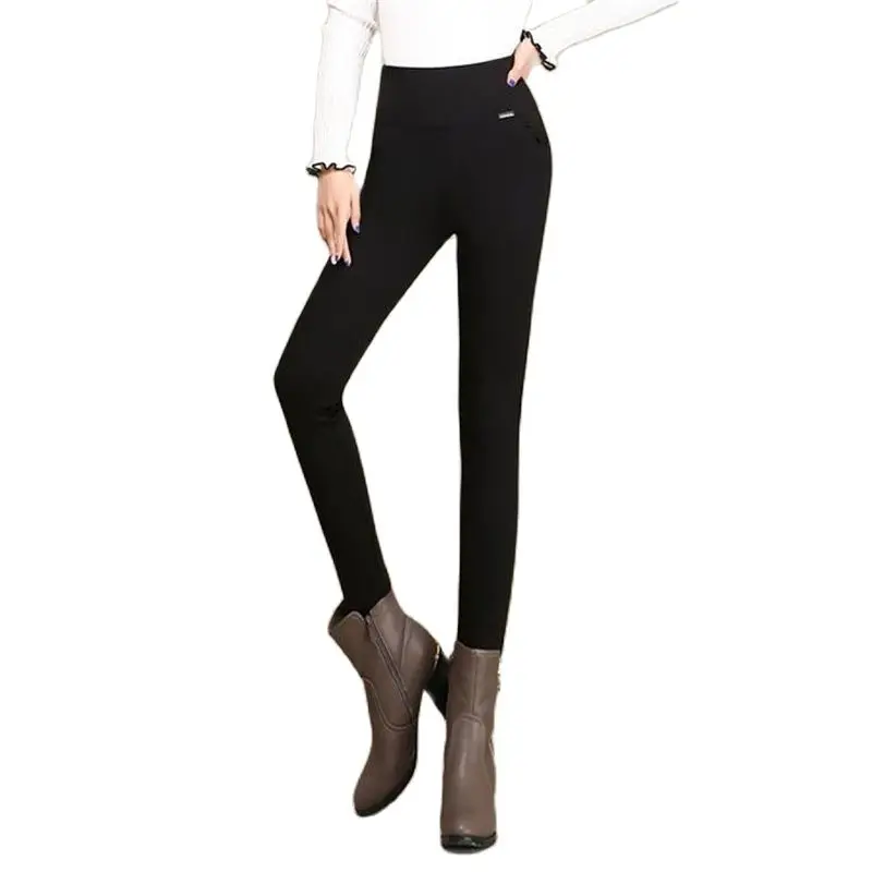 Woman Spring Hot Sale Velvet Pencil Pants Thick Pencil Trousers Female Fall Stretch Pantalons Winter Pantalones