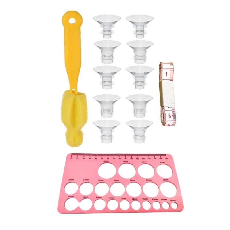Nursing Pump Flange Converter Inserts 13mm/15mm/17mm/19mm/21mm with Ruler J0MF