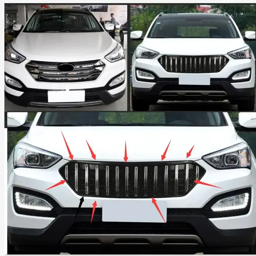 2013 -2016 Voor Hyundai Santa Fe Sport Ix45 Roofroosters Pick-Up Racing Grille Voorgrill Bumperroosters Deksel Truck Onderdelen Auto