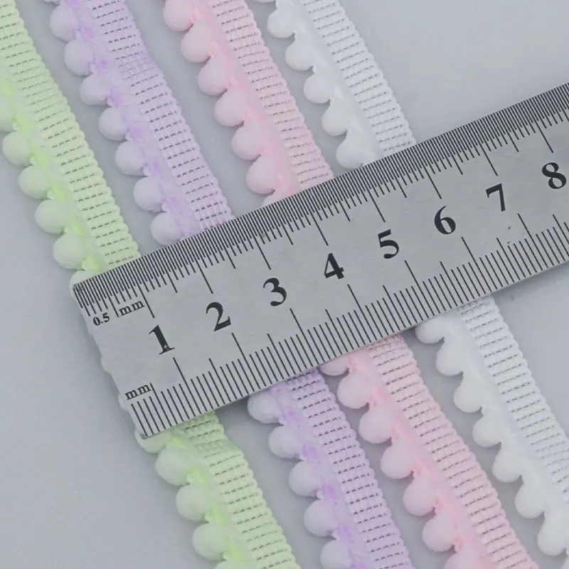 Cute Colorful Bobble Ribbons 9 Meters Micro Elasticity Polyester Ribbon DIY Handcrafts Material Textile Ribbons
