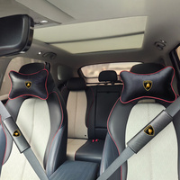 Fashion Car Seat Belt Protect Shoulder Pads Cervical Spine Headrest Neck Pillow For Lamborghini Urus LP700 Gallardo Aventador