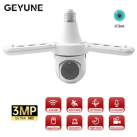 E27 Bulb WIFI Camera 5MP HD PTZ Two-way Audio Night Vision Floodlight Security Video CCTV Surveillance Camera 10X Zoom ICSEE APP