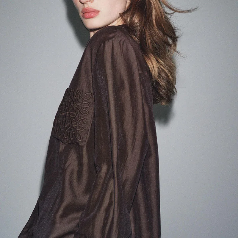 2025年秋新作 レディース イルトケット装飾襟付き ファッション ロングスリーブ レギュラーフィット プレミアム品質ブラウス