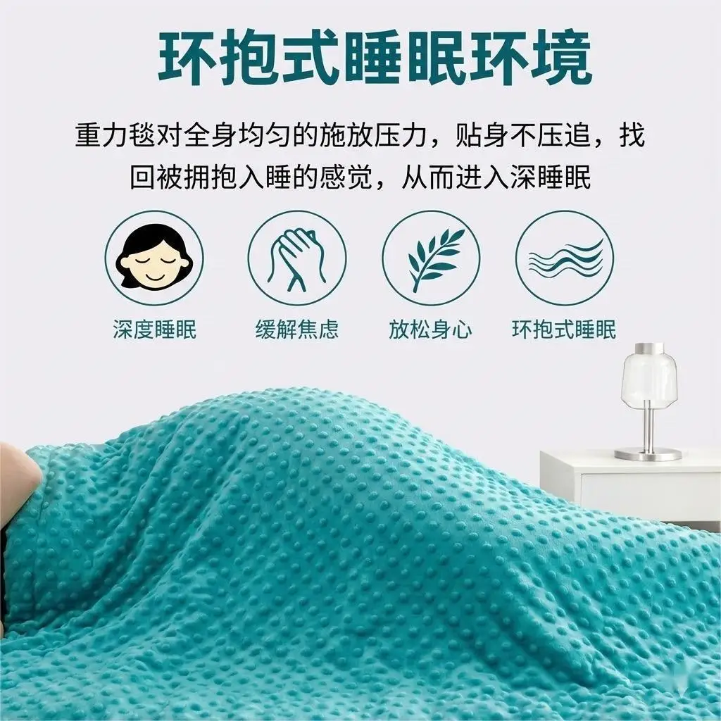 Teal Minky Dot Weighted Blanket Soft Cozy Breathable Throw For Adults Kids Deep Sleep Anxiety Relief Bedroom Sofa Use Premium