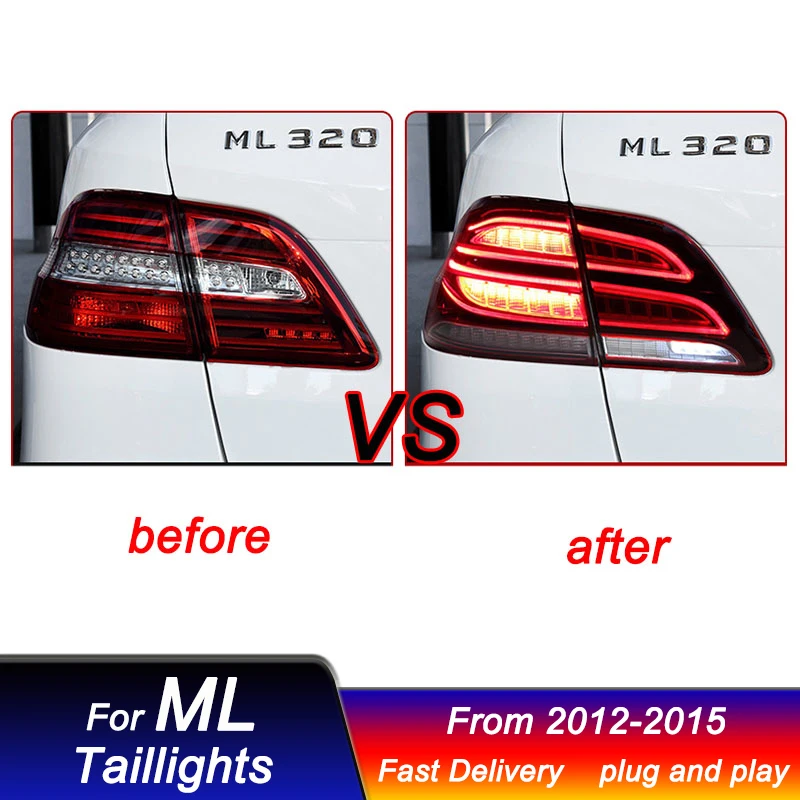 Hot Car Tail Lights For Mercedes-Benz M Class ML 12-15 new GLE style full led DRL Dynamic Turn Signal Light Tail Lamp Assembly