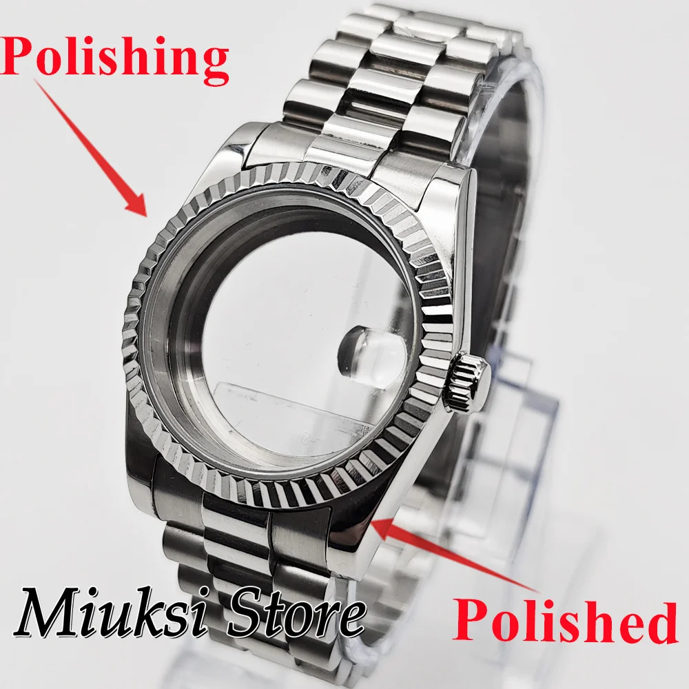 

36mm/40mm Silver Stainless Steel Watch Case Sapphire Crystal Fit NH35 NH36 ETA2824 2836 Miyota82-DG Movement Watch Accessories