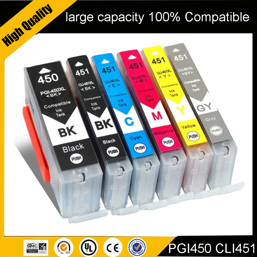

Совместимый чернильный картридж для Canon PGI450 CLI451 450XL 451XL для Canon PIXMA MG5440/MG5540/MG5640/MG6340/MG6440/MG6640/MG7140