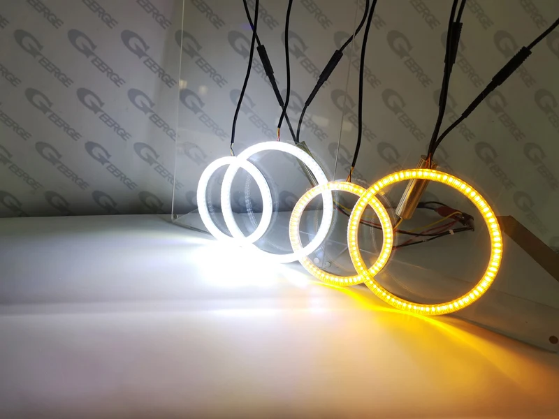 For Opel Holden Chevrolet Astra H Ultra Bright Dual Color Switchback Day Light Turn Signal SMD LED Angel Eyes Kit Halo Rings