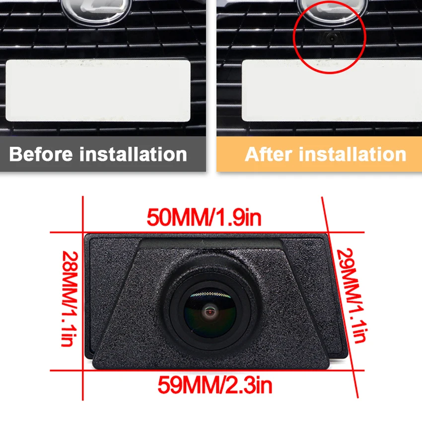 Car Front View Camera AHD CCD 1080P 140° Wide Angle Waterproof Night Vision CCD For Lexus NX200t NX300h