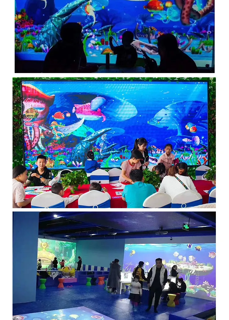 Kids Naughty Castle Interactive Projection Ma Liang Magic Brush 3D Graffiti Wall Inductive Fish Drawing Game