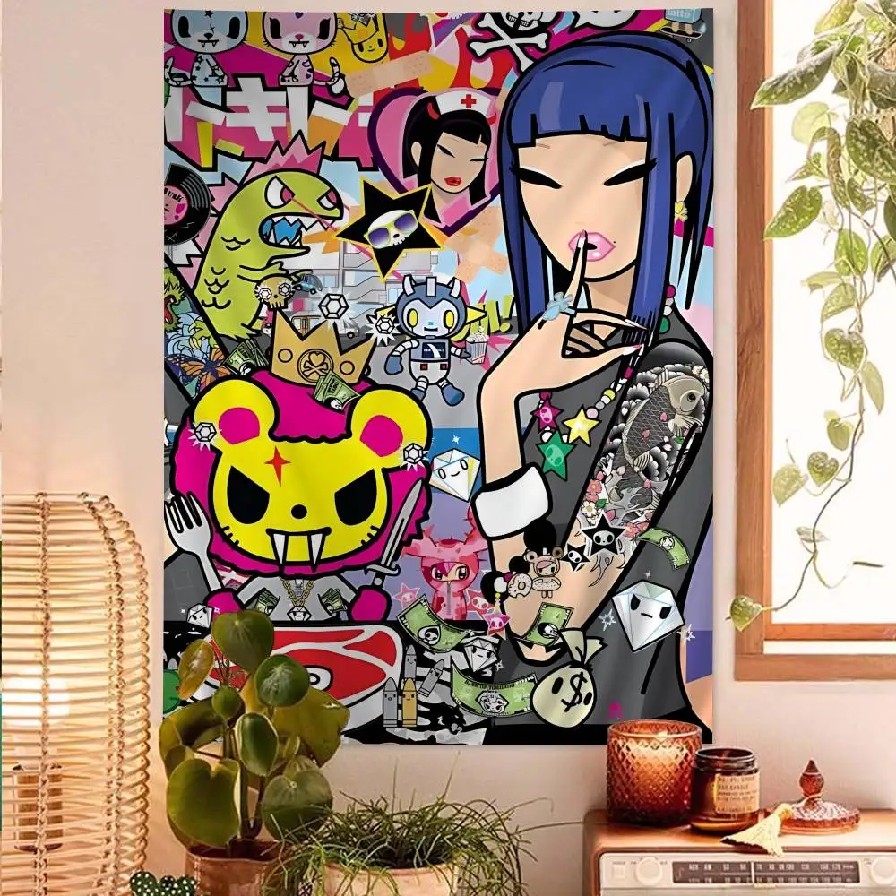 Fashion Brand Tokidoki Cartoon Tapestry Art Science Fiction Room Home Decor Wall Hanging Home Decor