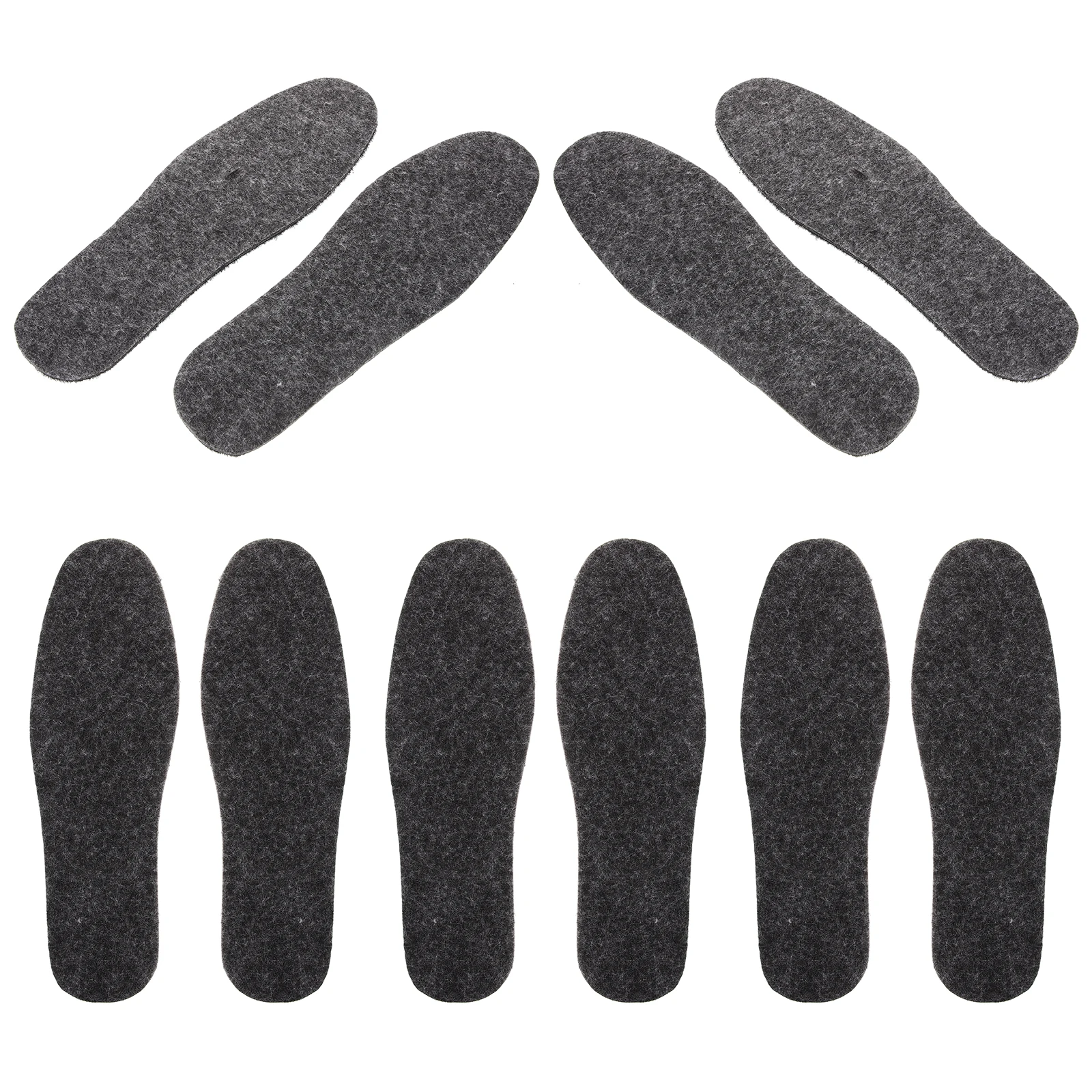 

5 Pairs Insoles Shoe Pads Winter Warm Breathable Felt for Women Boots Cushion and Thick