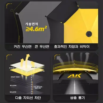 2,0-2,4M Dubbelskiktad Vikbar Parasoll Fiskeparaply Utomhus Campingparasoll för Strand Trädgård Parasoll Vindtät Paraply Skugga 10 best sales Beach wind - №8