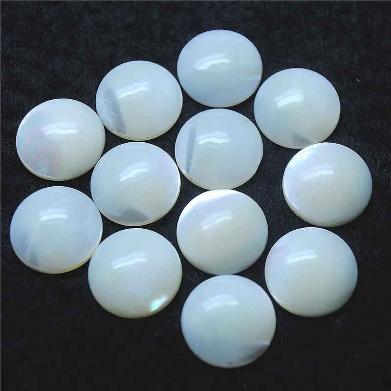 6PCS Natural Sea Water Shell Cabochons Pearl Cabs Round Shape 16MM DIY Jewelry Accessories Free Shippings