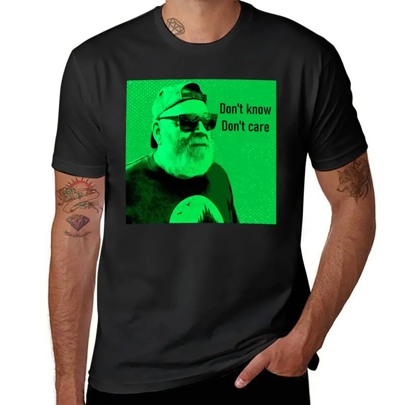 Don't know, don't care green beard man senior T-Shirt plain vintage clothes heavyweights mens plain t shirts