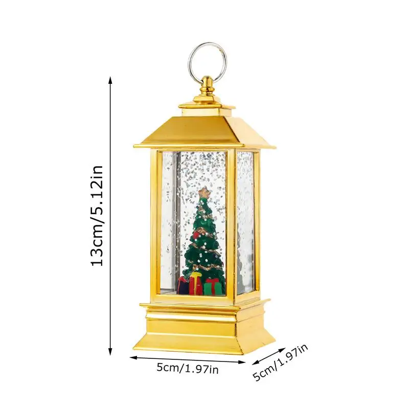 Snow House Lightnight LED Vintage Snow Crystal Ball Lantern Night Light Christmas Lantern Lights Portable Night Light Snow Globe