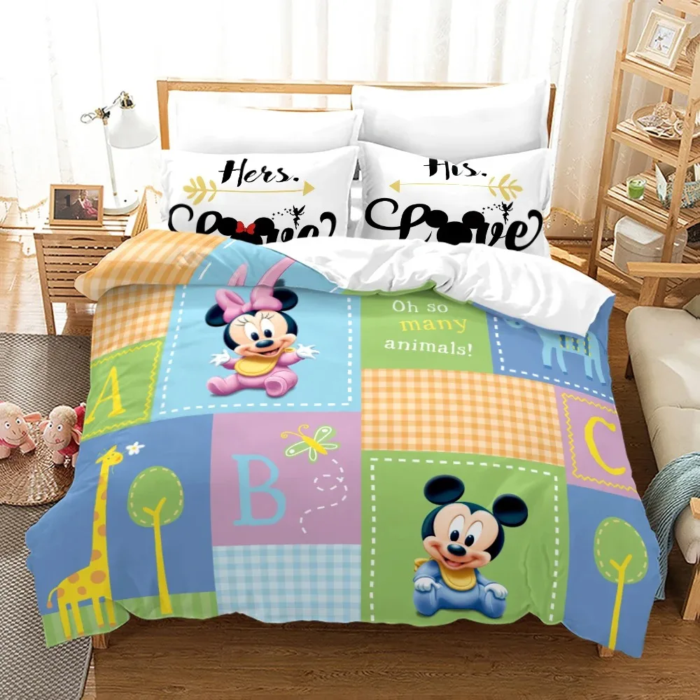 

Mickey Minnie Mouse duvet cover pillow case, boy girl duvet cover gift queen size double bed cute disney bedding room bedroom