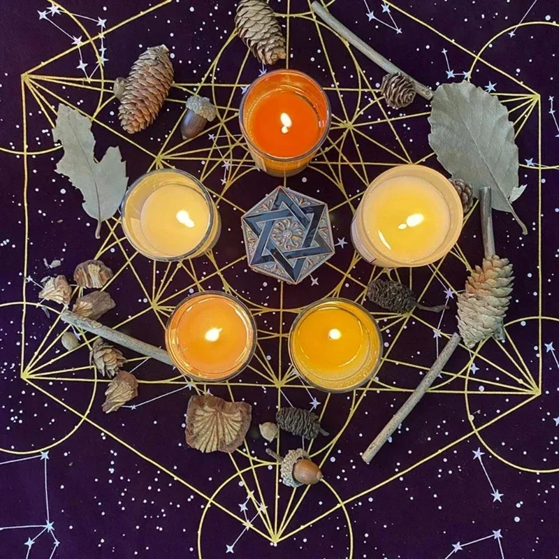 Altar Tarot Cloth Metatrone\'s Cub Crystal Grid Tablecloth Tarot Divination Cards Table Cloth Tapestry Witchcraft Supply