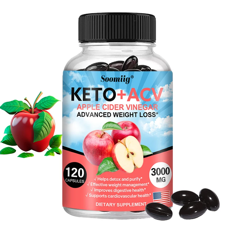 Keto Apple Cider Vinegar Capsules, Non-GMO, Metabolism Support, Fat Burning, Weight Management, Detox, Appetite Suppressant