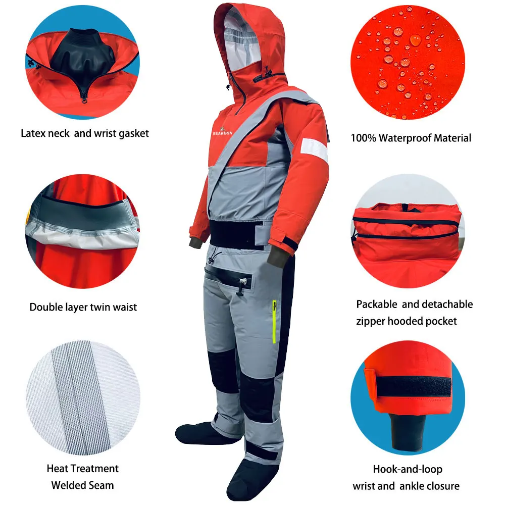 Mens Overall Dry Suits Kayaking Breathable Swimming Paddling Canoeing, Fishing,Rafting Drysuit Vs Wetsuit In Cold Water For Sale