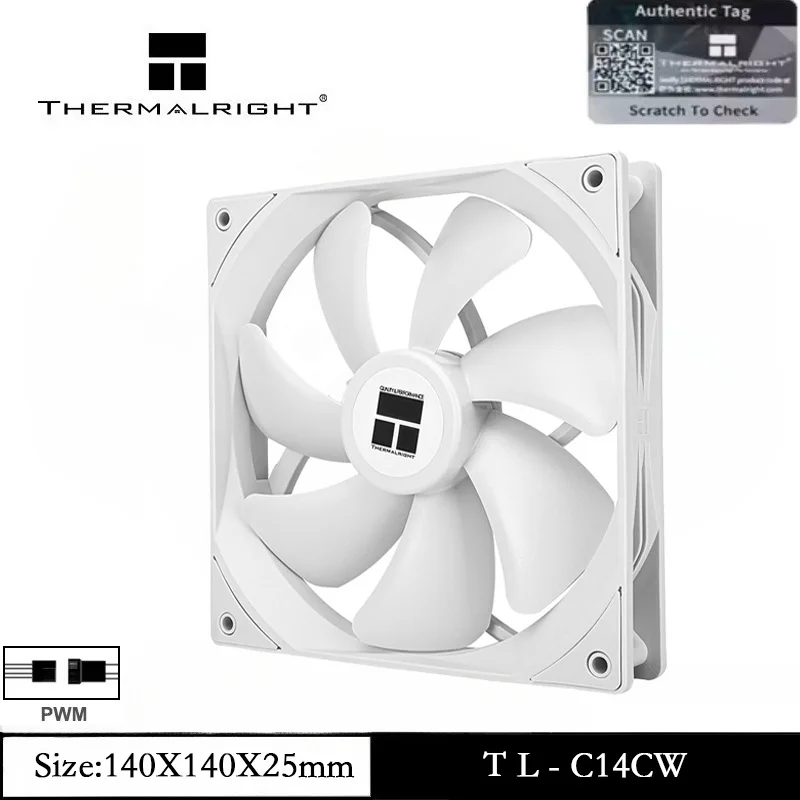 

Thermalright TL-C14CW Вентилятор процессора 1/3/5 шт. 140 мм 4-контактный ШИМ Тихий вентилятор корпуса охлаждения до 1500 об/мин с вентилятором с подшипником S-FDB