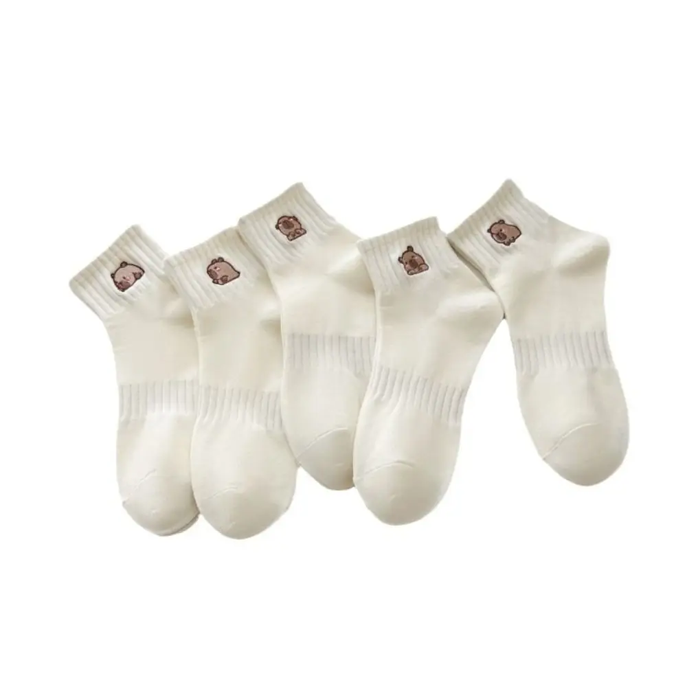 Mode Cartoon Capibara Sokken Zachte elastische katoenen sokken Ademende witte zomerkousen Meisjes