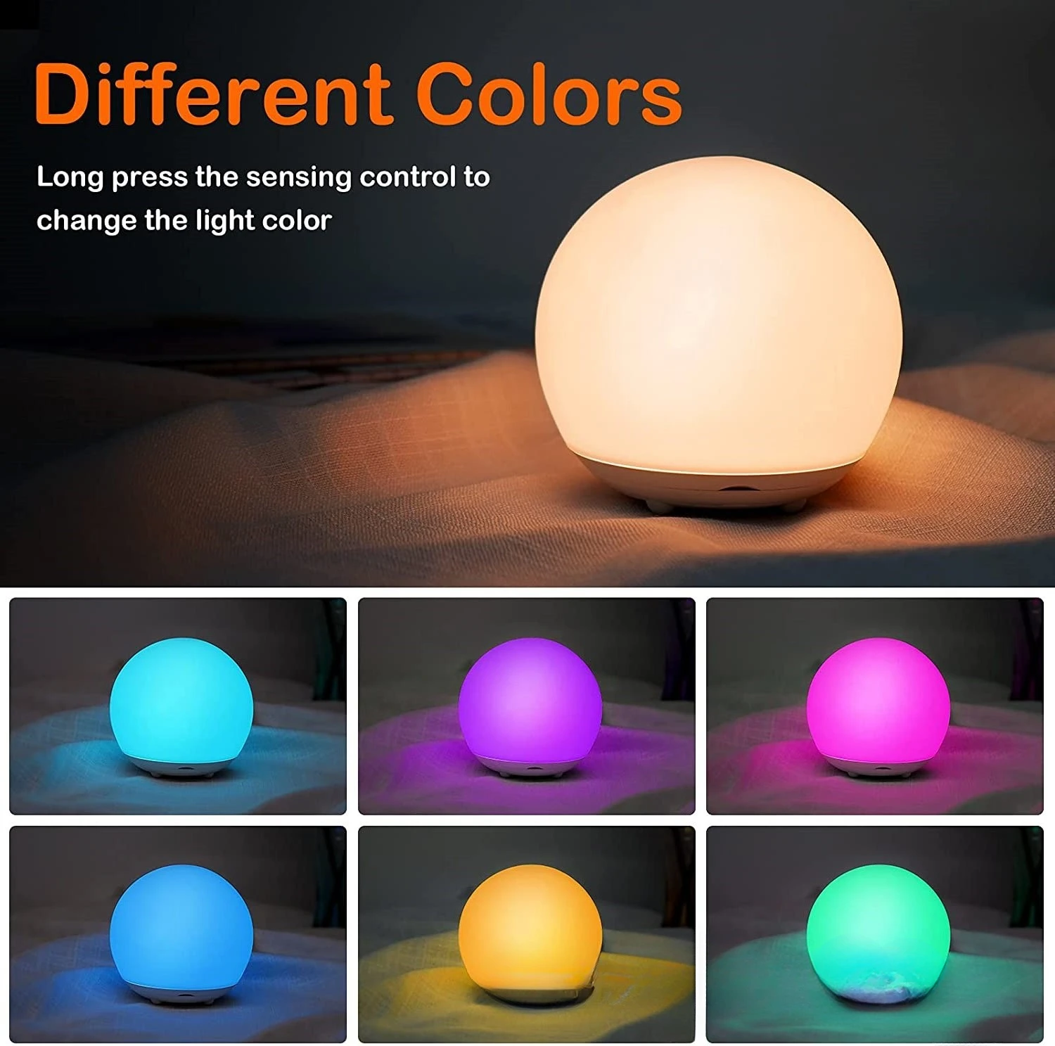 Double Layer Silicone Spherical Rainbow With Warm Light For Mother And Baby, Touch Timed Sleep, Portable Charging Night Light