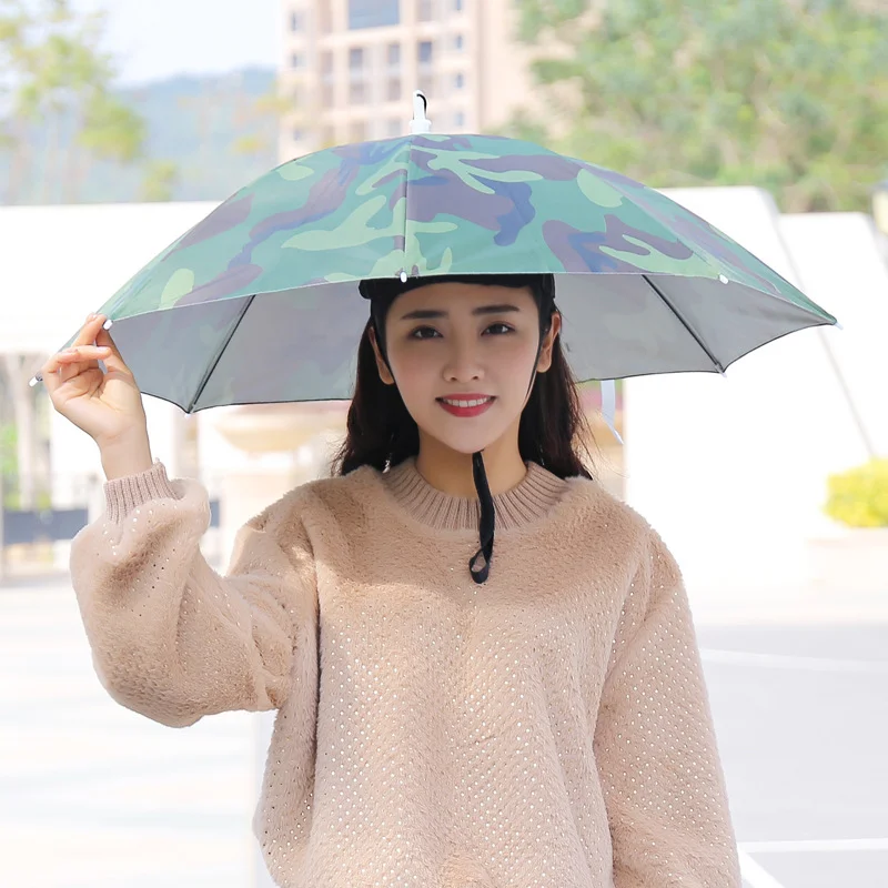 

Umbrella Hat Windproof Fishing Head Wearing Sunshade Rain Gear Outdoor Folding Portable Umbrella Camping Beach Head Hats