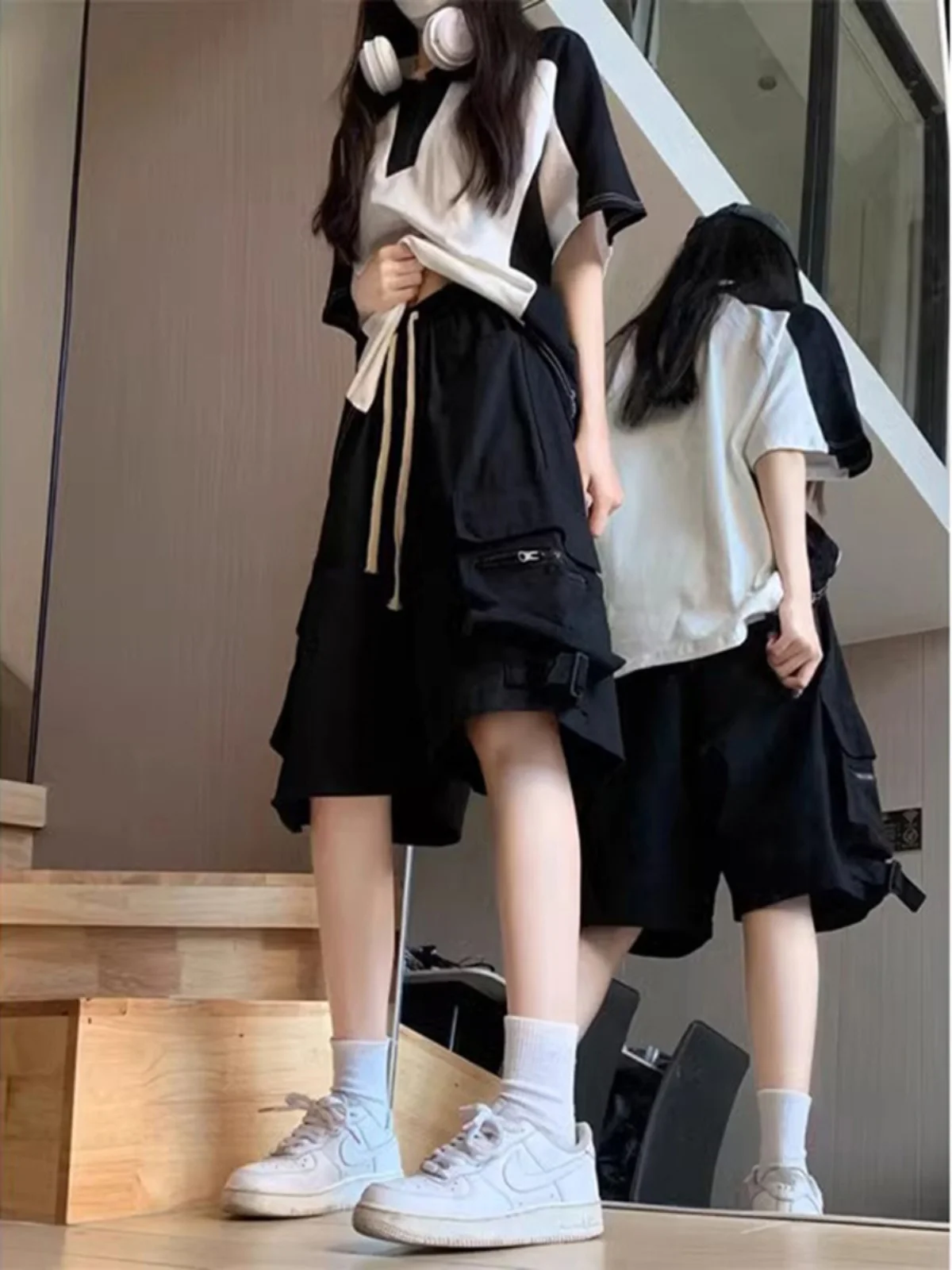 

Bla American Workwear ort Pants Men's Summer Thin Multi-ket Qui-Dry Over-Knee Casual Sports Six-Feet Pants