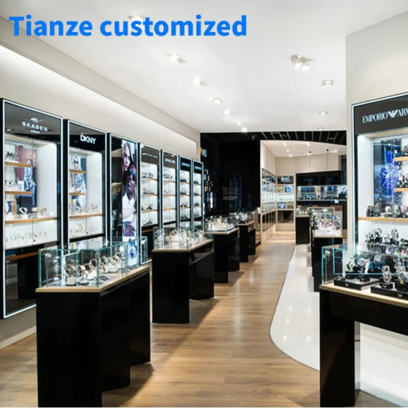 (Customized) watch shop counter glass showcase watch modern jewelry shop design showcase