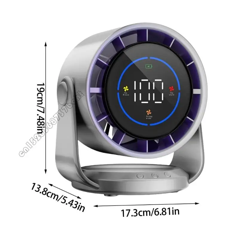 Ventilador digital ventilador ventilador pequeño 4xfb Ventilador digital 4000 mAh con velocidad ajustable adecuada y