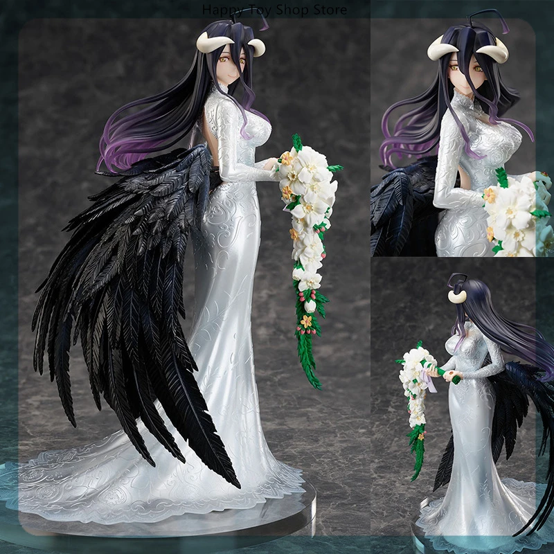 

25cm Overlord Albedo In Wedding Dress Anime Girl Figure Model Large Statue Boys Collection Desktop Decoration Ornament Toys Gift