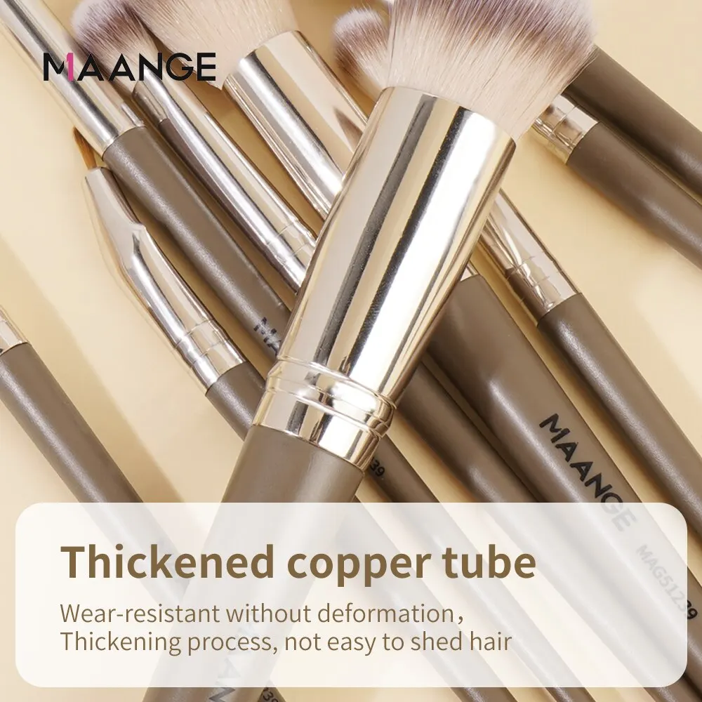 MAANGE 18pcs Professional Makeup Brushes Dense Bristle Foundation Powder Eyeshadow Facial Brushes Set For Cosmetic Beauty Tool