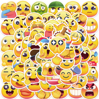 69pcs Cute Smiling Face Sticker Kawaii Cartoon Funny Toy Creative Waterproof Decal for Laptop Luggage DIY Child Phone Stationery
