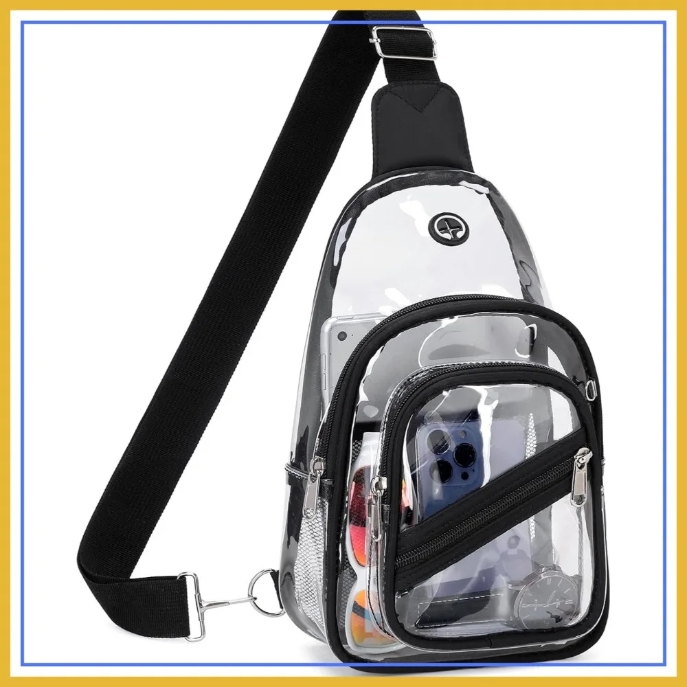 

Clear Bag for Stadium Events, Waterproof PVC Crossbody Fanny Pack for Women, Concert Essentials