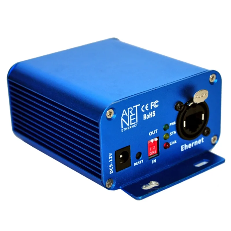 Artnet 1024 2 منفذ محول Artnet ثنائي الاتجاه Sulite DMX LAN512 سهل التركيب US Plug-ABFT