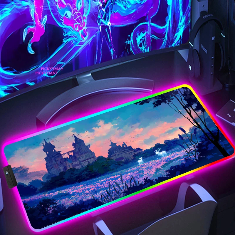 

General Style Large RGB Mouse Pad XXL Gaming Mousepad LED Mouse Mat Gamer Mousepads Luminous Table Mats Desk Pads With Backlit