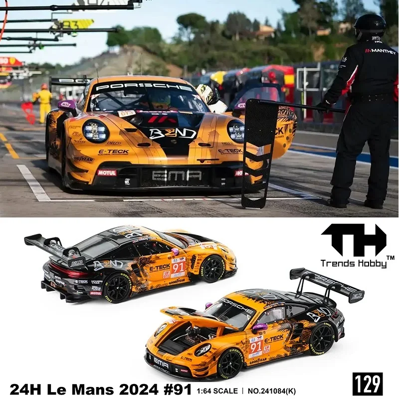 Trends Hobby TH 1:64 911 GT3 R LeMans 24H LMGT3 2025 Chip Hart Racing Temerario Matt Blau / Grün Diecast Modellauto