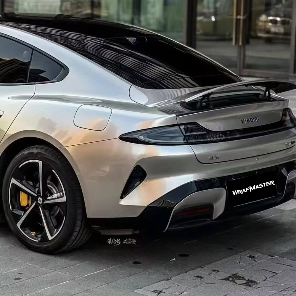 

PET Backing Vehicle Wrap Film Glossy Metallic Silver Best Vinyl Wrap for Cars