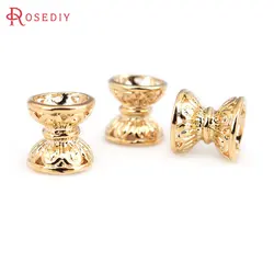 18K Gold Color Brass Double Side Beads Caps Tassel Caps Diy Jewelry Bracelets Making Supplies Accessories for Women