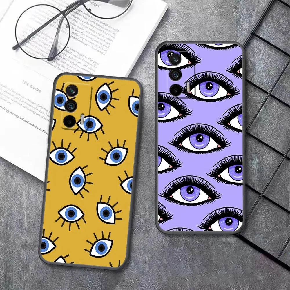 Funny Turkish Lucky Blue Evil Eye Funda Case For Realme GT 2 Pro Master Neo2 NARZO 50 50I 50A C35 C33 C31 C30 C30S C21 V25 Case