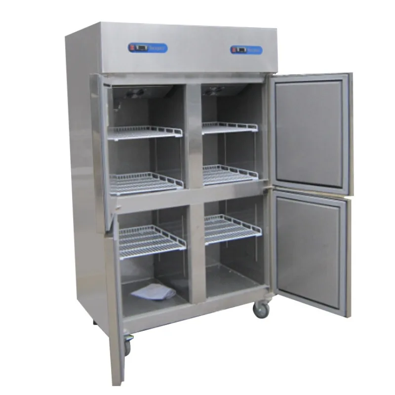 Freezer vertical air-cooled four-door double-temperature refrigerator, four-door freezer, bakery equipment fresh-keeping cabinet